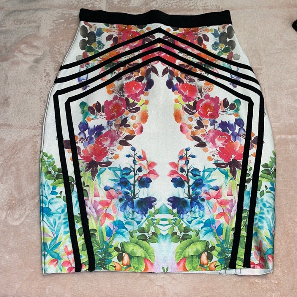 Multicolor High Waist Bandage Skirt